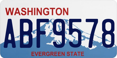 WA license plate ABF9578