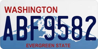 WA license plate ABF9582