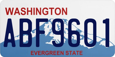 WA license plate ABF9601