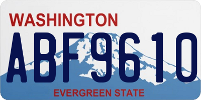 WA license plate ABF9610