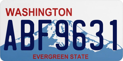 WA license plate ABF9631