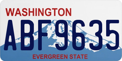 WA license plate ABF9635
