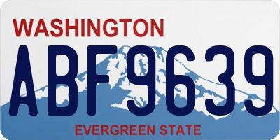 WA license plate ABF9639