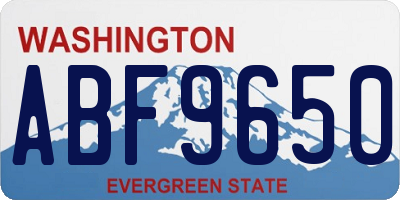 WA license plate ABF9650