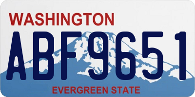 WA license plate ABF9651