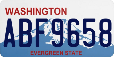 WA license plate ABF9658