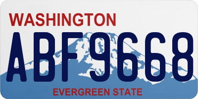 WA license plate ABF9668