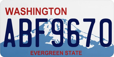 WA license plate ABF9670