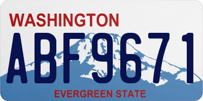 WA license plate ABF9671