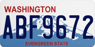WA license plate ABF9672