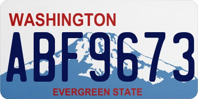 WA license plate ABF9673