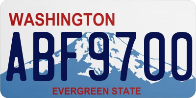 WA license plate ABF9700
