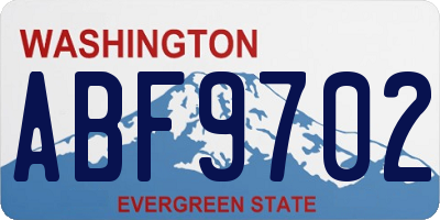 WA license plate ABF9702