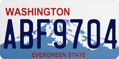WA license plate ABF9704