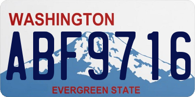 WA license plate ABF9716