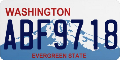 WA license plate ABF9718