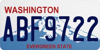 WA license plate ABF9722
