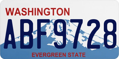 WA license plate ABF9728