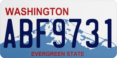 WA license plate ABF9731