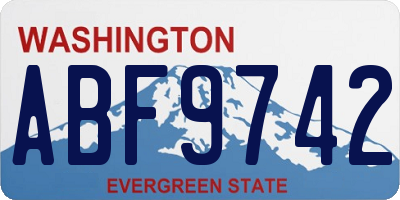 WA license plate ABF9742