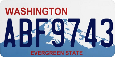 WA license plate ABF9743