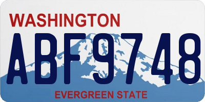 WA license plate ABF9748