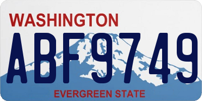 WA license plate ABF9749