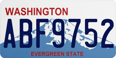 WA license plate ABF9752