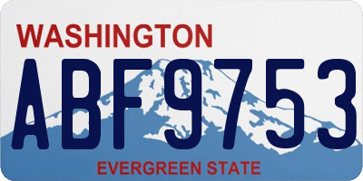 WA license plate ABF9753