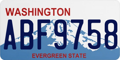 WA license plate ABF9758