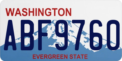 WA license plate ABF9760