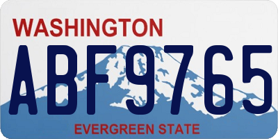 WA license plate ABF9765