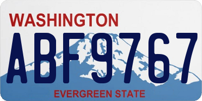 WA license plate ABF9767