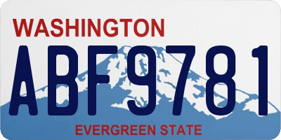 WA license plate ABF9781