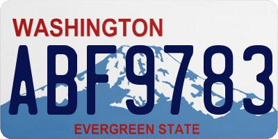WA license plate ABF9783
