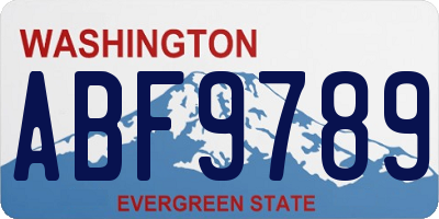 WA license plate ABF9789