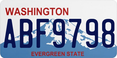 WA license plate ABF9798