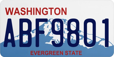 WA license plate ABF9801