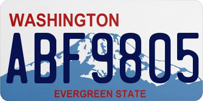 WA license plate ABF9805