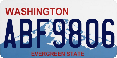 WA license plate ABF9806