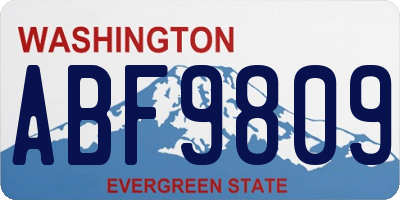 WA license plate ABF9809