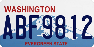 WA license plate ABF9812