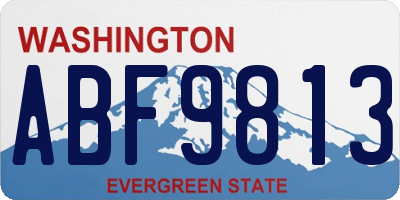 WA license plate ABF9813