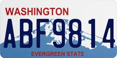 WA license plate ABF9814
