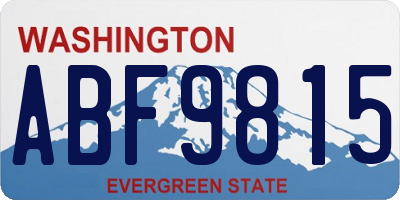 WA license plate ABF9815
