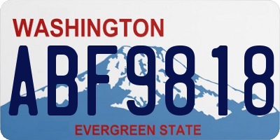 WA license plate ABF9818