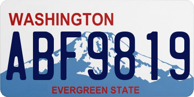 WA license plate ABF9819