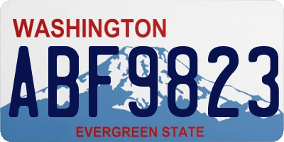 WA license plate ABF9823