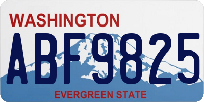 WA license plate ABF9825