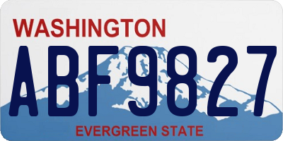 WA license plate ABF9827